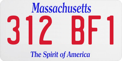 MA license plate 312BF1