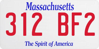 MA license plate 312BF2