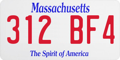 MA license plate 312BF4