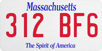MA license plate 312BF6