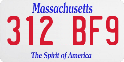 MA license plate 312BF9