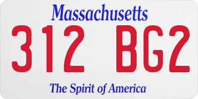 MA license plate 312BG2