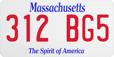 MA license plate 312BG5