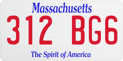 MA license plate 312BG6