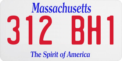 MA license plate 312BH1