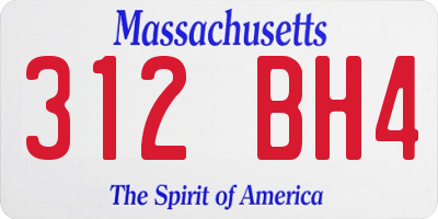 MA license plate 312BH4