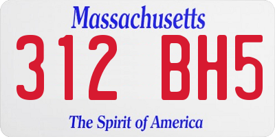 MA license plate 312BH5