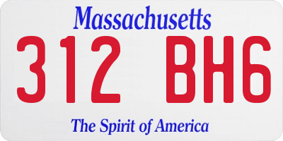 MA license plate 312BH6