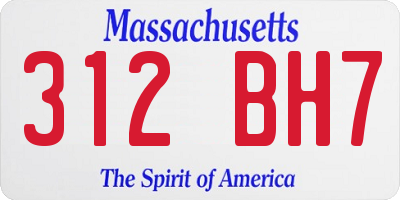 MA license plate 312BH7