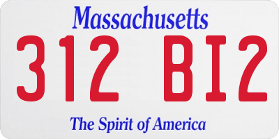 MA license plate 312BI2