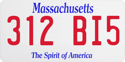 MA license plate 312BI5