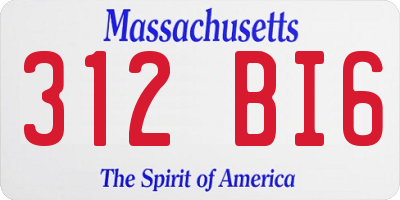 MA license plate 312BI6