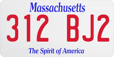 MA license plate 312BJ2