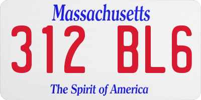 MA license plate 312BL6