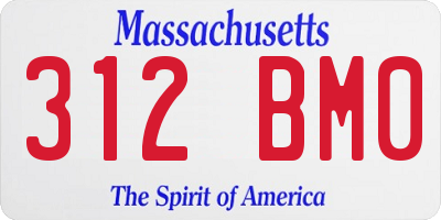 MA license plate 312BM0