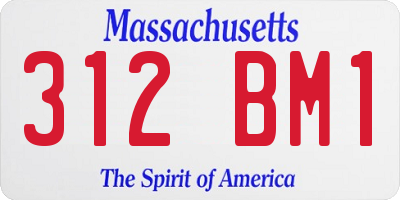 MA license plate 312BM1