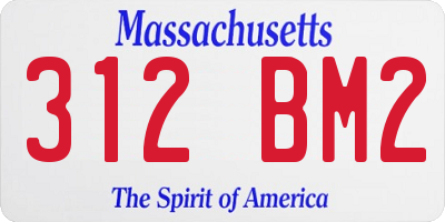 MA license plate 312BM2