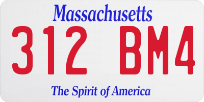 MA license plate 312BM4