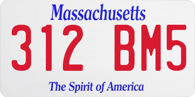 MA license plate 312BM5