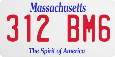 MA license plate 312BM6