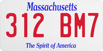 MA license plate 312BM7