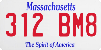 MA license plate 312BM8