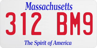 MA license plate 312BM9
