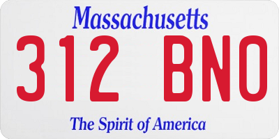 MA license plate 312BN0