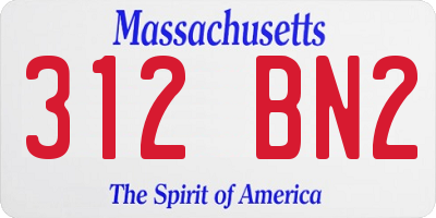 MA license plate 312BN2