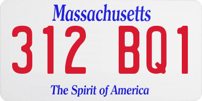 MA license plate 312BQ1