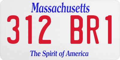 MA license plate 312BR1