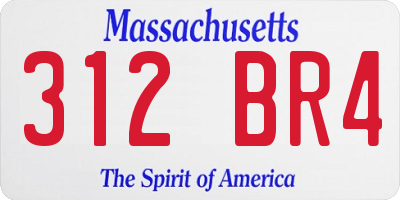 MA license plate 312BR4