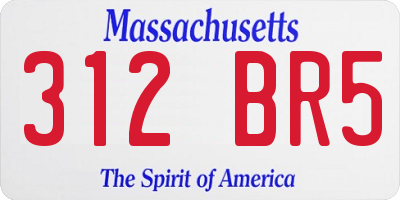 MA license plate 312BR5