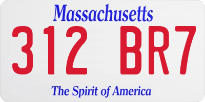 MA license plate 312BR7