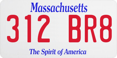 MA license plate 312BR8