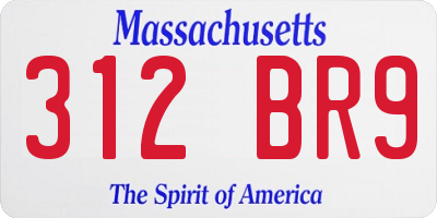 MA license plate 312BR9