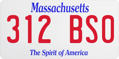 MA license plate 312BS0