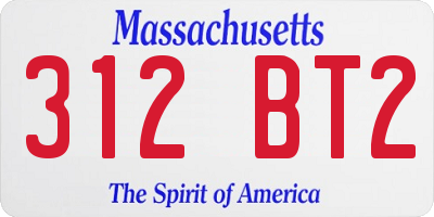 MA license plate 312BT2