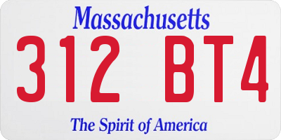 MA license plate 312BT4