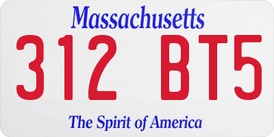MA license plate 312BT5