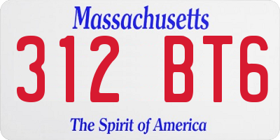 MA license plate 312BT6