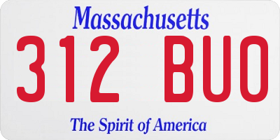 MA license plate 312BU0