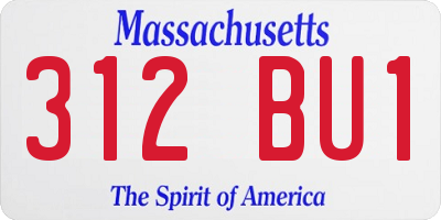 MA license plate 312BU1