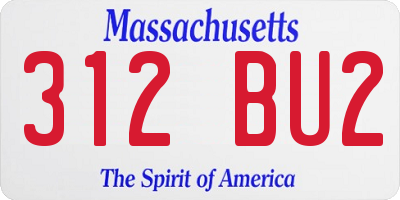 MA license plate 312BU2