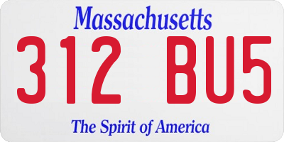 MA license plate 312BU5