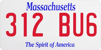 MA license plate 312BU6