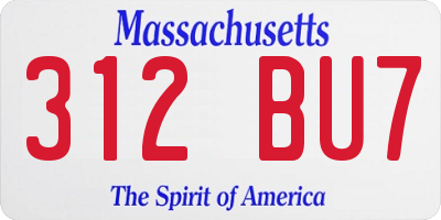 MA license plate 312BU7
