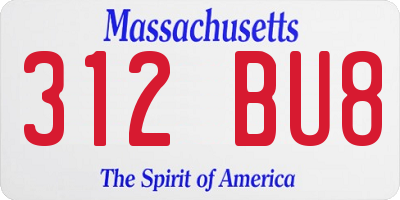 MA license plate 312BU8