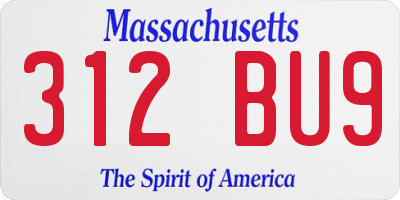MA license plate 312BU9