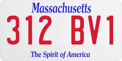 MA license plate 312BV1
